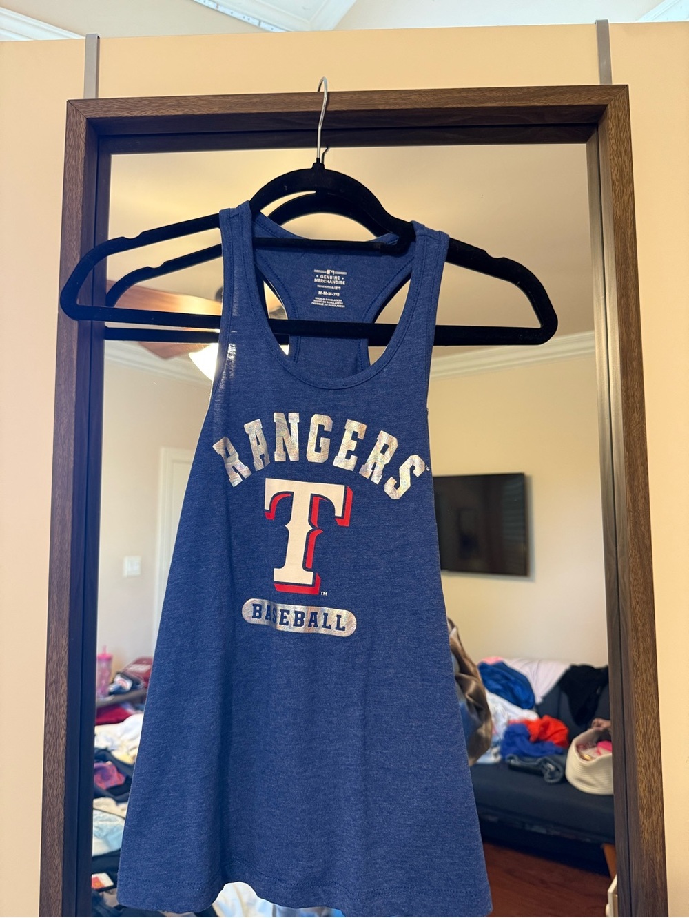 Texas Rangers Blue Tank Top - Graphic Baseball Logo
